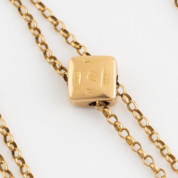 Goldchain with lock. 18 carat gold, Gustav Dahlgren & Co, Malmö, 1905.