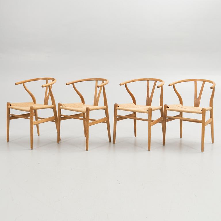 Hans J. Wegner, chairs, 4 pcs, model CH24 "The Wishbone Chair", Carl Hansen & Son, Odense, Denmark.