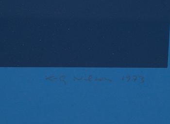 KG NILSON, färglitografi, signerad, daterad och numrerad 1973 HC.