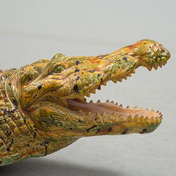 a ceramic crocodile sculpture from the second half of the 20th century.