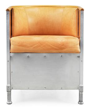 A Mats Theselius aluminium and leather 'Aluminium/Theselius' armchair, Källemo.