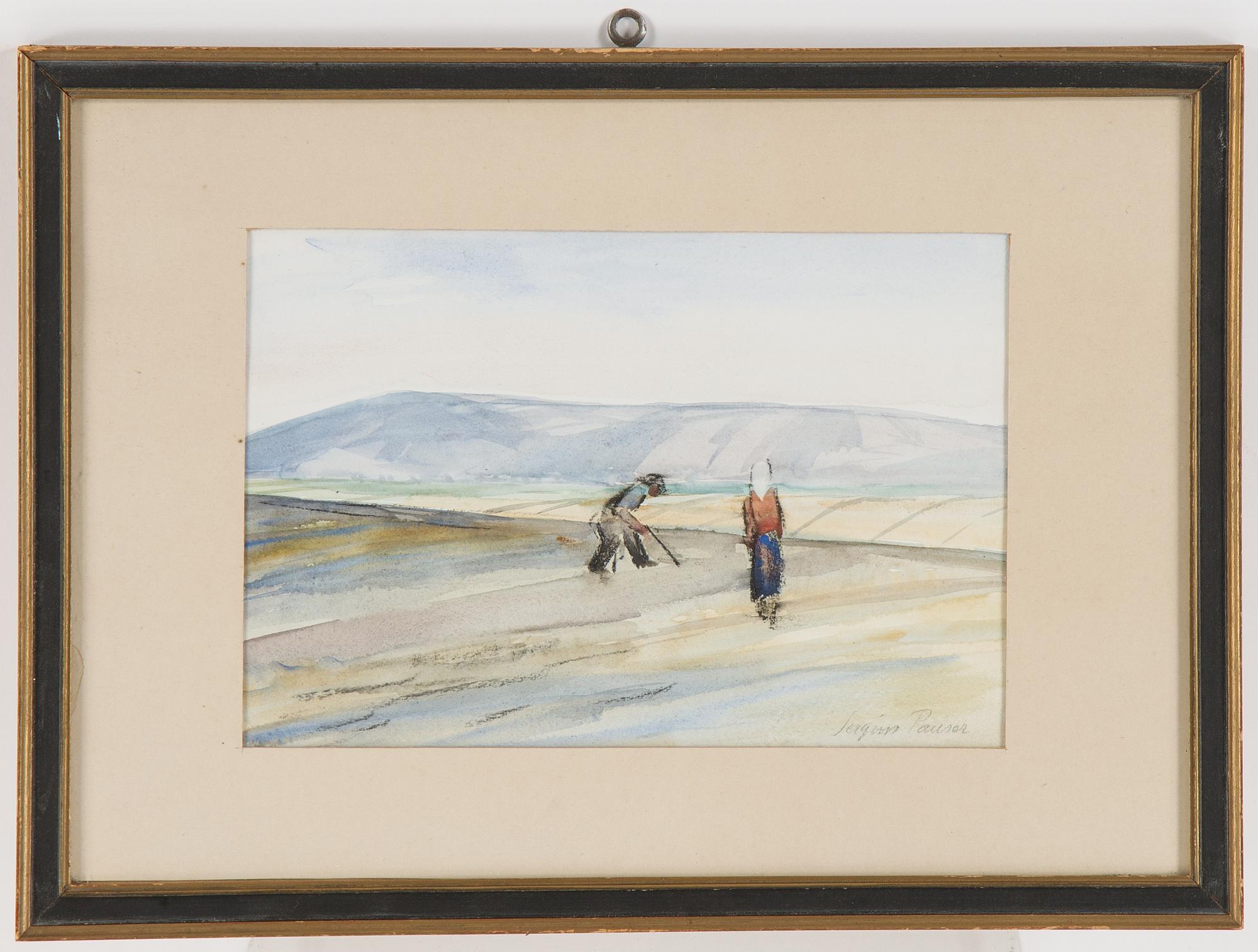 Sergius Pauser, watercolour, signed.