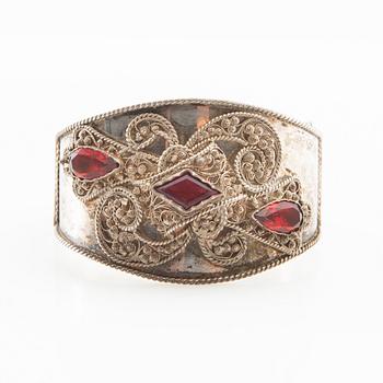 Bracelet of silver and faceted glass, second half of the 19th century.