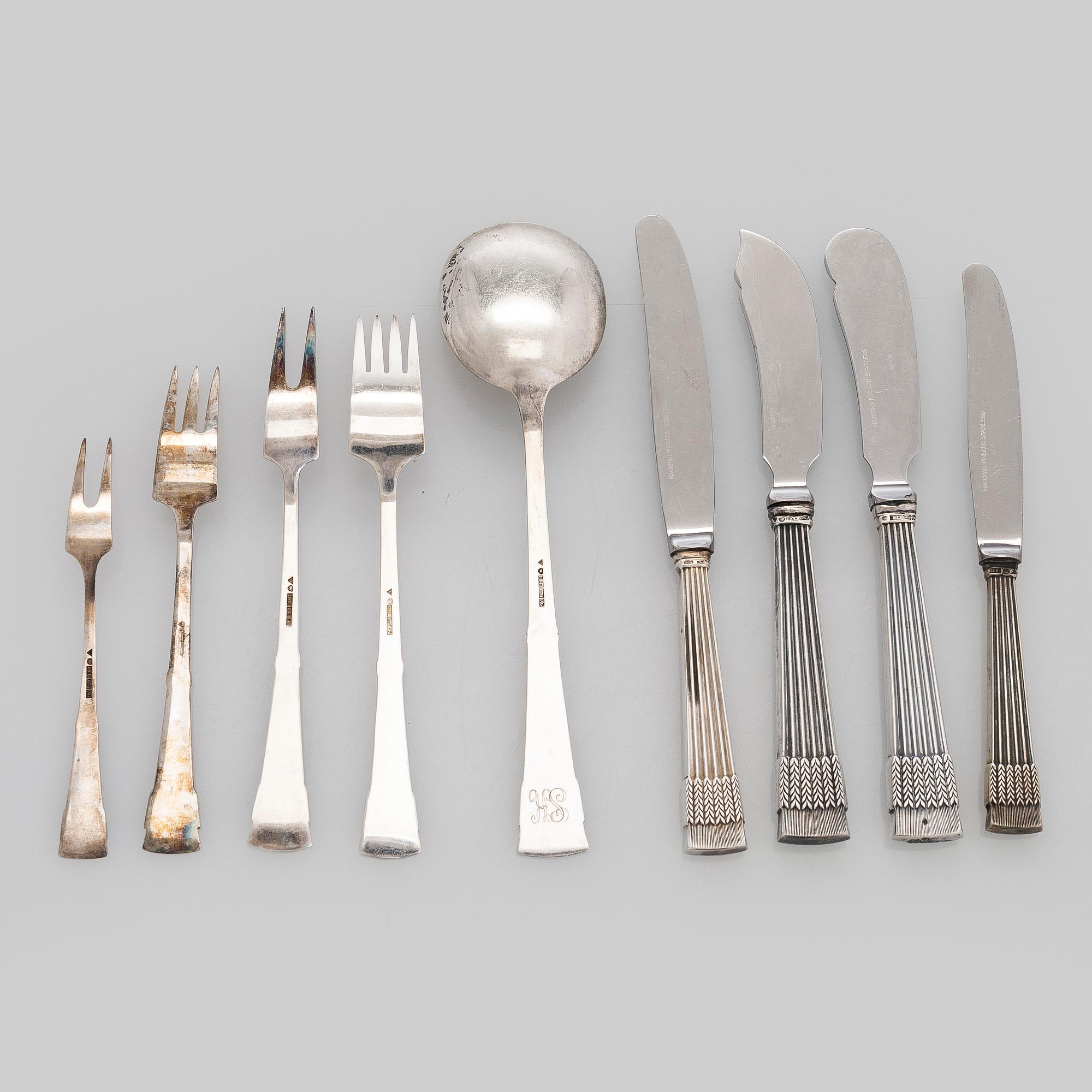 A 43-piece set of 'Tähkä' silver cutlery, Finnish hallmarks.