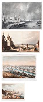 250. A SET OF FOUR LITHOGRAPHS OF MOSCOW.