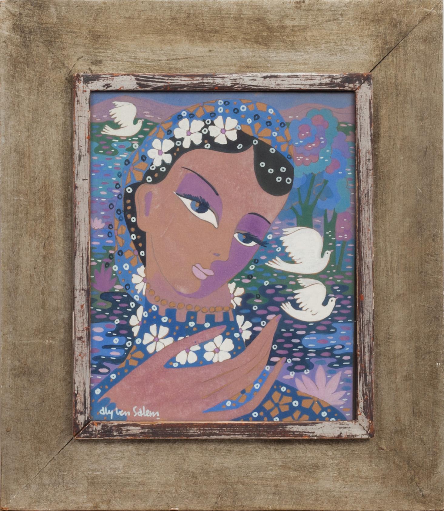 ALY BEN SALEM, gouache. Signerad.