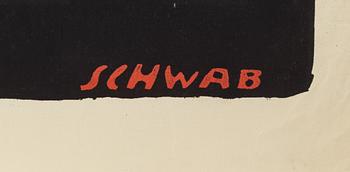Eigil Schwab, litografisk affisch, "Läs Naggen", Rokotryck, A.-B. Kopia, Stockholm, omkring 1920.