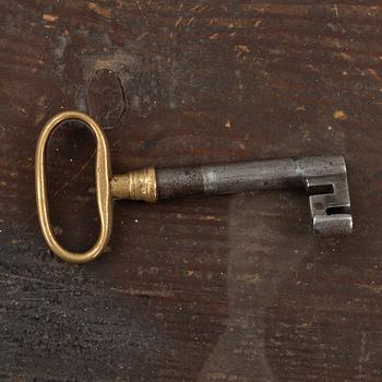 A Swedish painted corner cupboard, 18th Century.