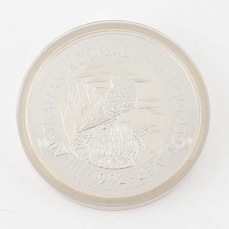 Silvermynt, Elizabeth II, Australia, 30 dollars, 1 kg, 1992.