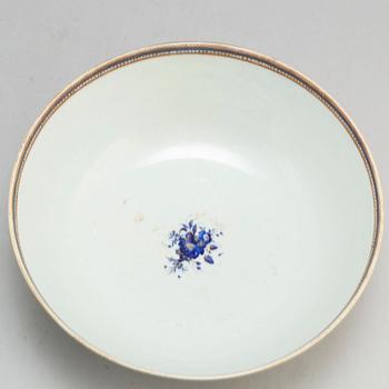 BÅLSKÅL, kompaniporslin. Qingdynastin, Qianlong (1736-95).