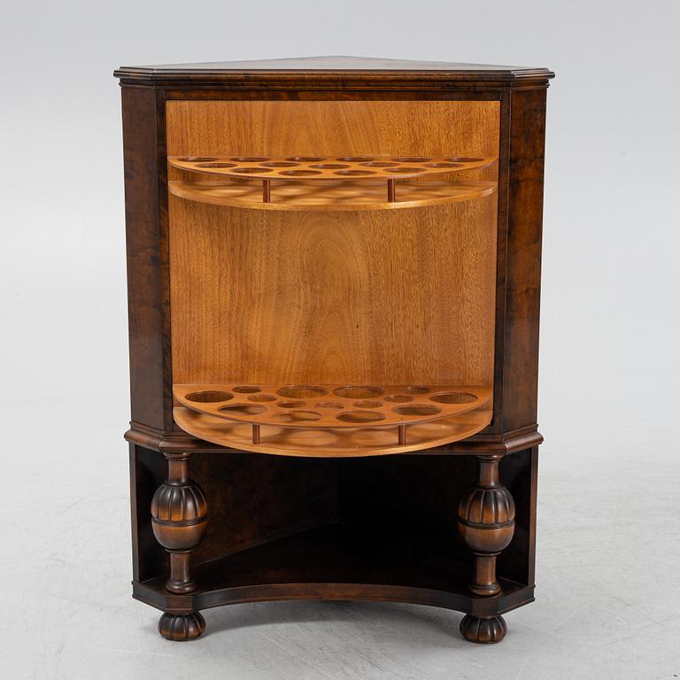 A birch bar cabinet, mid 20th Century.