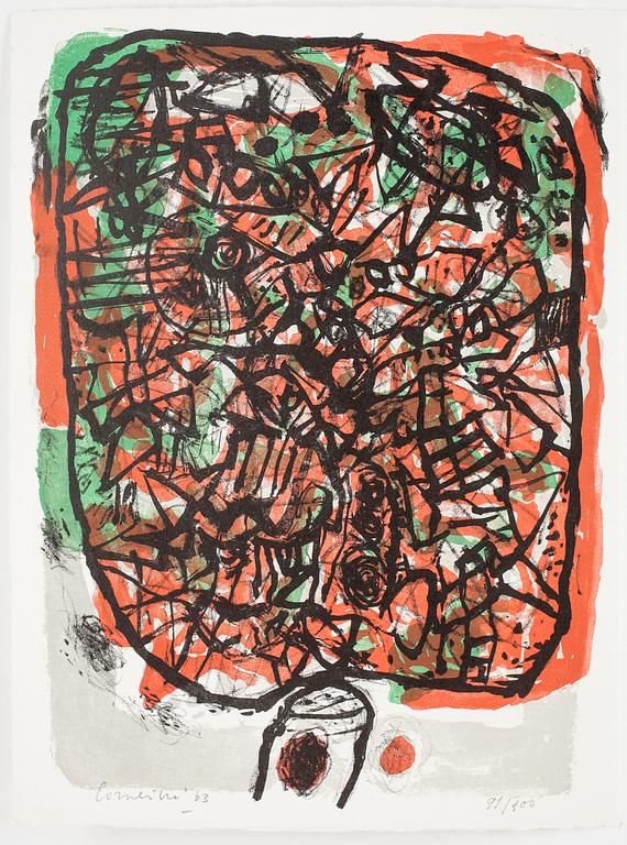 BEVERLOO CORNEILLE,akvarell signerad, 1960, samt 5 litografier (varav 4 i färg), samtliga signerade med blyerts 91/100.