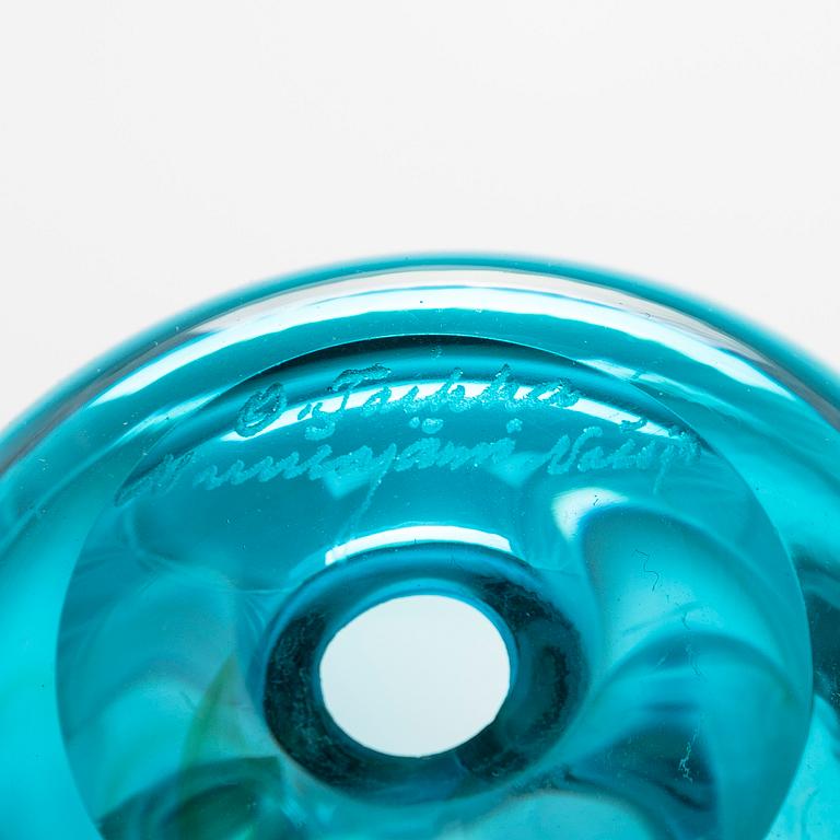 Oiva Toikka, Glass bird, "Flycatcher" signed Oiva Toikka Nuutajärvi Notsjö.