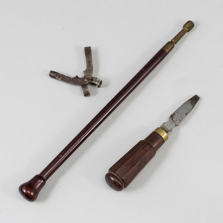 A 1840's French cased percussion pistols marked: Mre Rle de Maubeuge.
