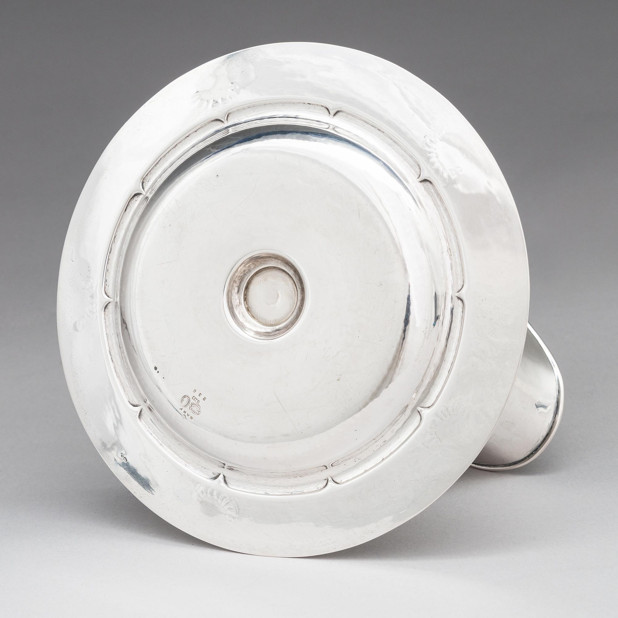 Georg Jensen, såsskål, silver, design nr 328, Köpenhamn 1919. Svenska kontrollstämplar GABF.