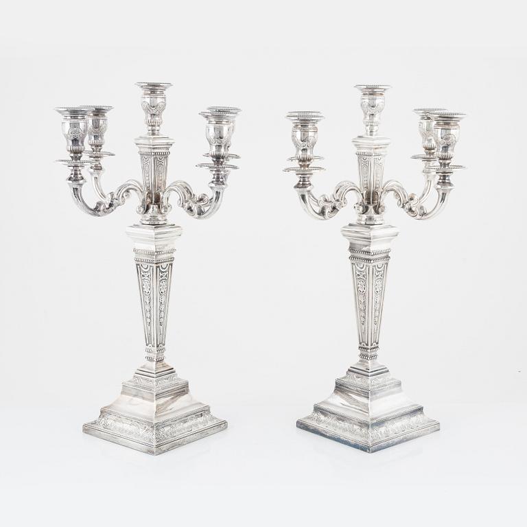 Kandelabrar, ett par, sterling silver, Polar Art, Stockholm (verksam 1980-2009).