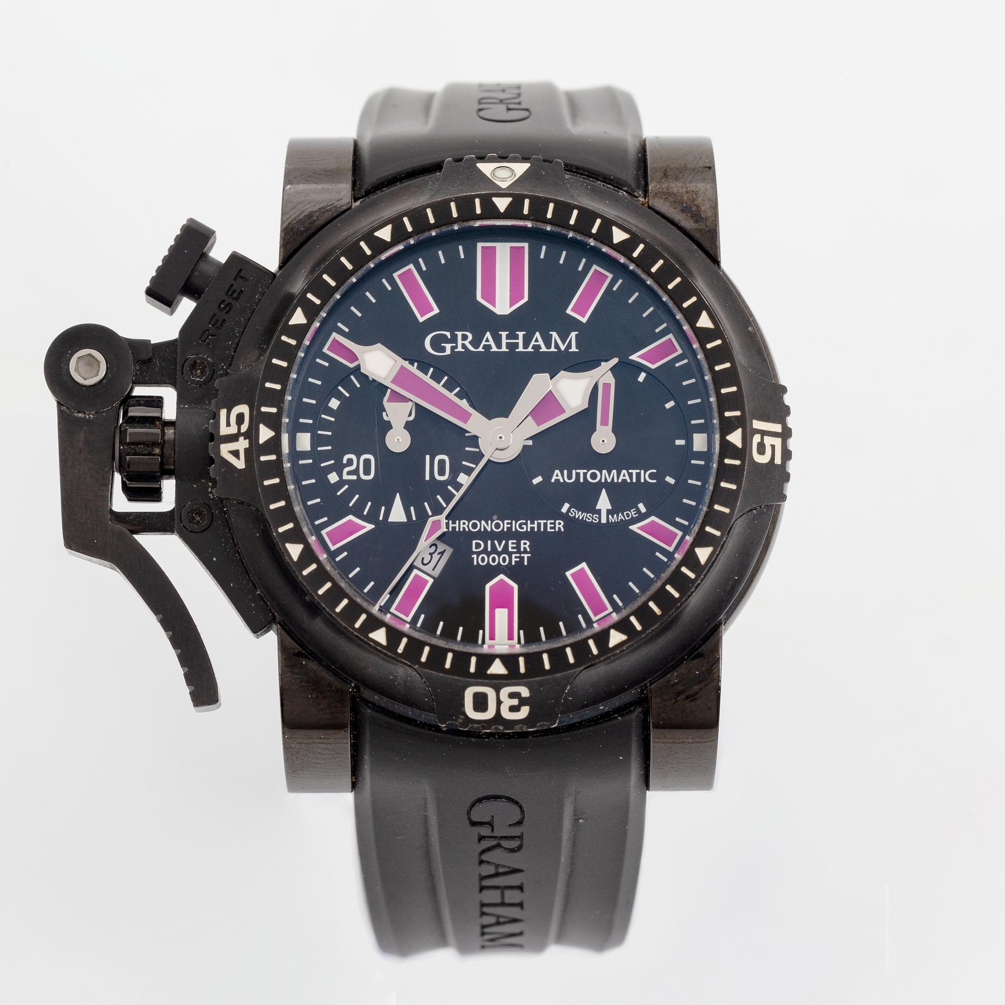 Graham, Chronofighter Oversize, Diver, chronograph, wristwatch, 47 mm.