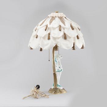 A table lamp with a porcelain figurine by Rosenthal, first half of the 20th century.