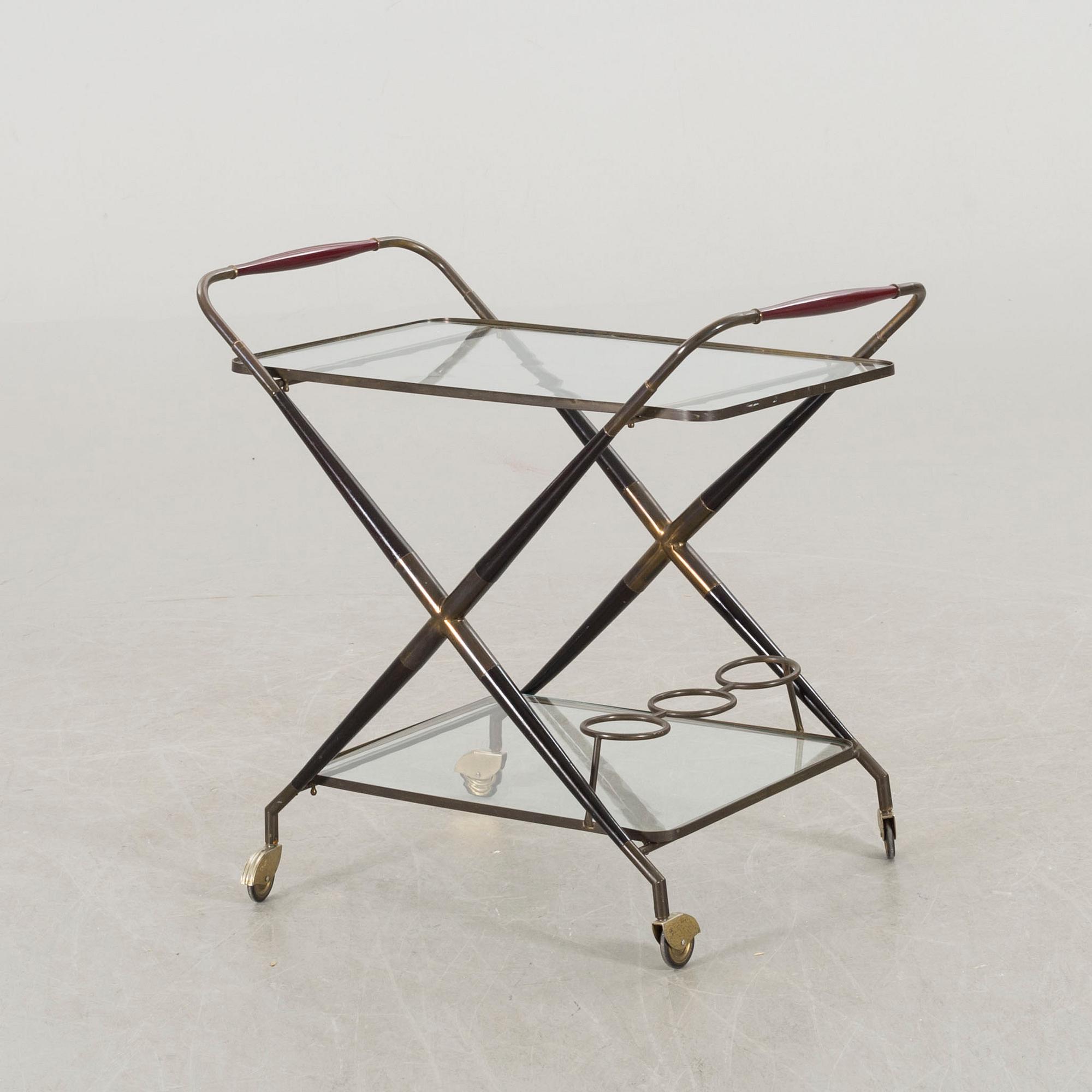 Midcentury 1950's Bar Cart, Drinks Trolley, attributed to Cesare Lacca Italy.