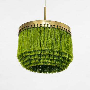 Hans-Agne Jakobsson, a brass and textile fringe ceiling light, Markaryd.