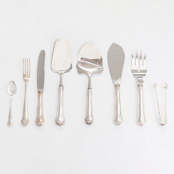 A 73-piece silver 'Chippendale' cutlery set, 1985-1995. Different manufacturers.