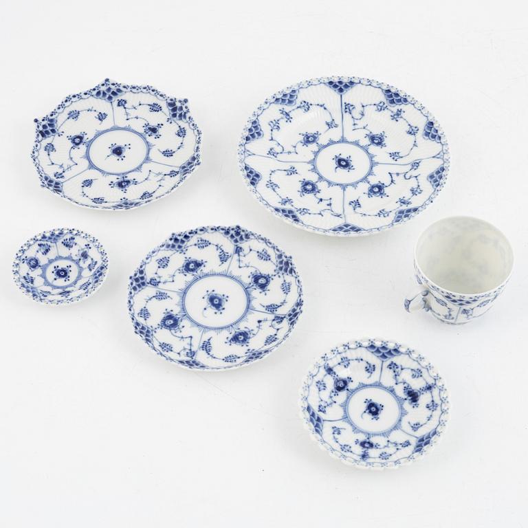 Coffee service, porcelain, 39 pieces, "Musselmalet", Royal Copenhagen, Denmark.