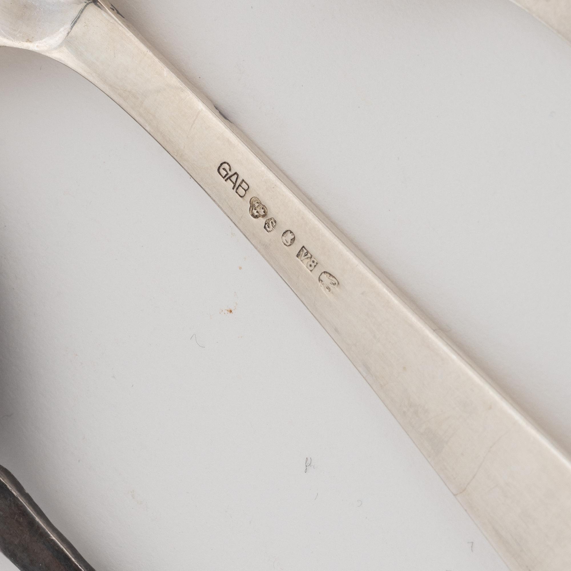 Jacob Ängman, bestickservis, 57 delar, silver, modell Rosenholm, GAB. Bl a Eskilstuna 1977.