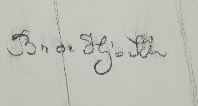 BROR HJORTH, teckning, signerad.