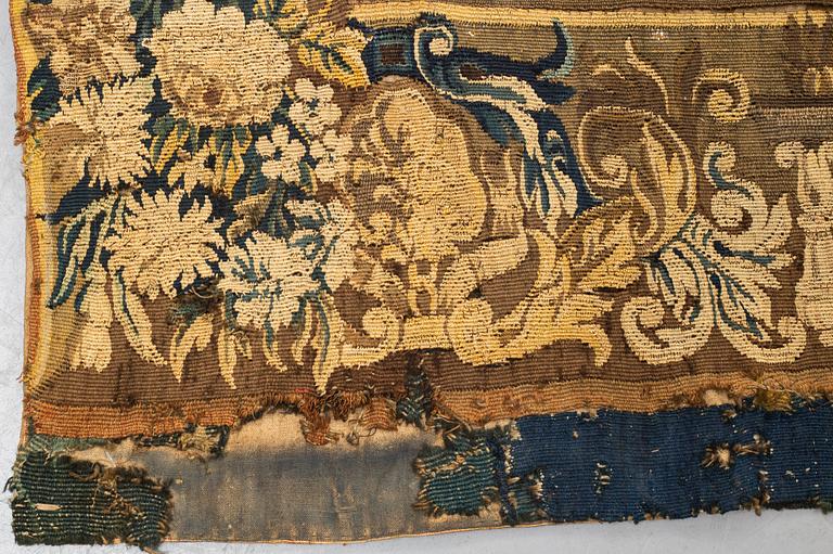 A tapestry, "Verdure", tapestry weave, ca 312-318 x 302-307 cm, Aubusson around 1700-first half of the 18th century.