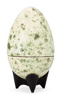 A Hans Hedberg faience egg, Biot, France.