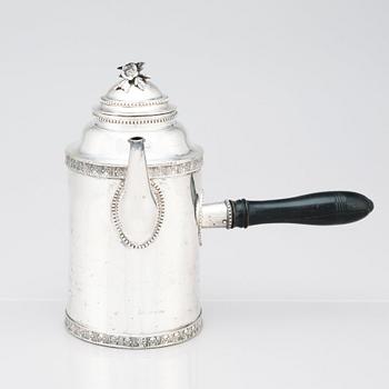 Samuel Lyberg, kaffekanna, silver, Borås 1779-1834. Gustaviansk.