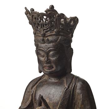 A bronze Vairocana Buddha, late Ming dynasty (1368-1644).