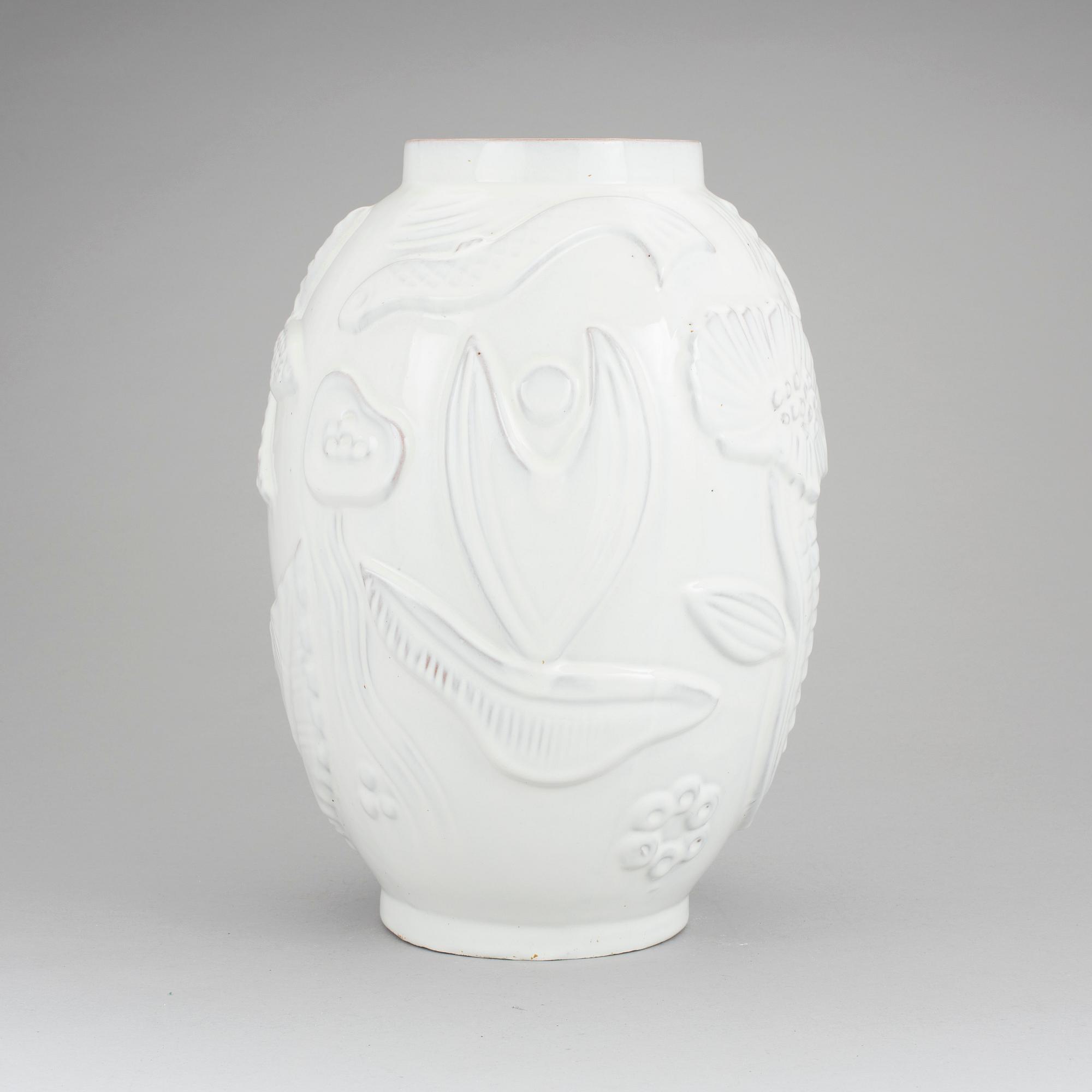 An earthenware vase designed by Anna-Lisa Thomson for Upsala-Ekeby.