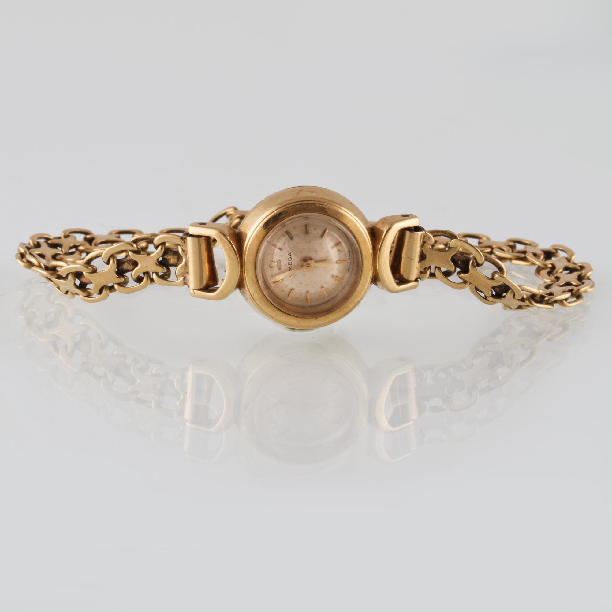 ARMBANDSUR, 18K Omega. Vikt 16,4 gram.