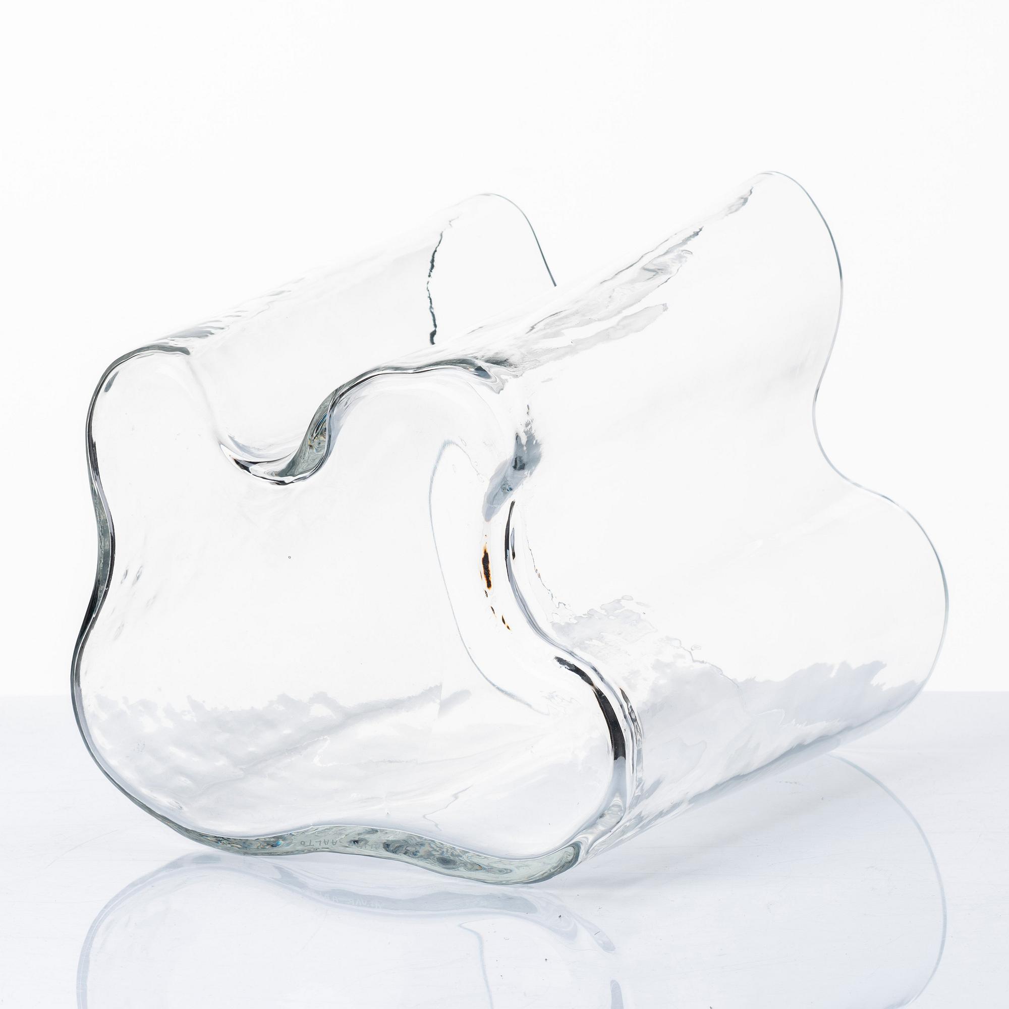 Alvar Aalto, a "model 3031" mould blown glass vase, Iittala, Finland, probably 1960-70's.
