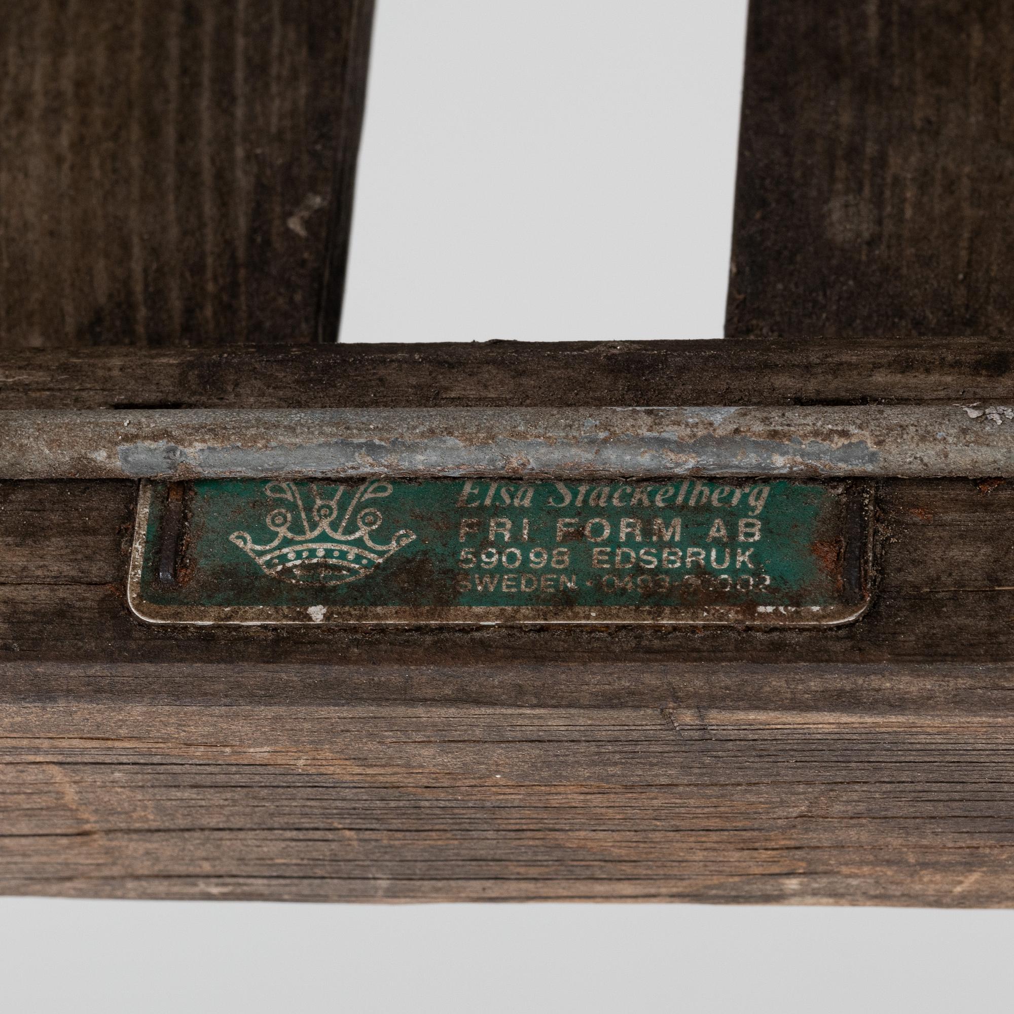 Elsa Stackelberg, a table and four chairs, Fri Form, Sweden, second half of the 20th century.