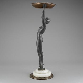 SKULPTUR, tenn och metall, art deco, 1900-talets första hälft.