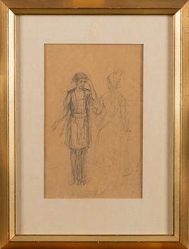 ILJA REPIN, drawing, signed.