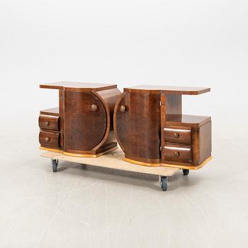 Bedside tables, a pair, Art Deco, first half of the 20th century.