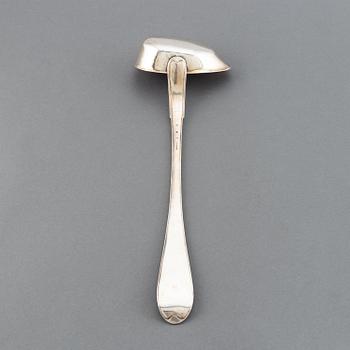 A Swedish 19th century silver spupe-laddle, mark of GO Sjoberg, Falun 1815.