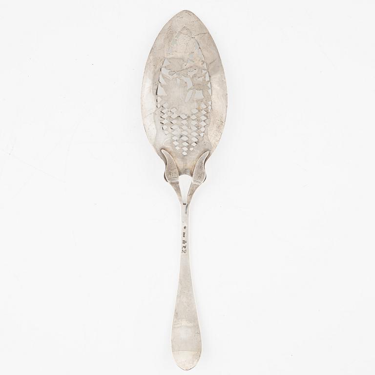 A Swedish Silver Serving Spoon, mark of Nils Tullgren, Helsingborg 1799.