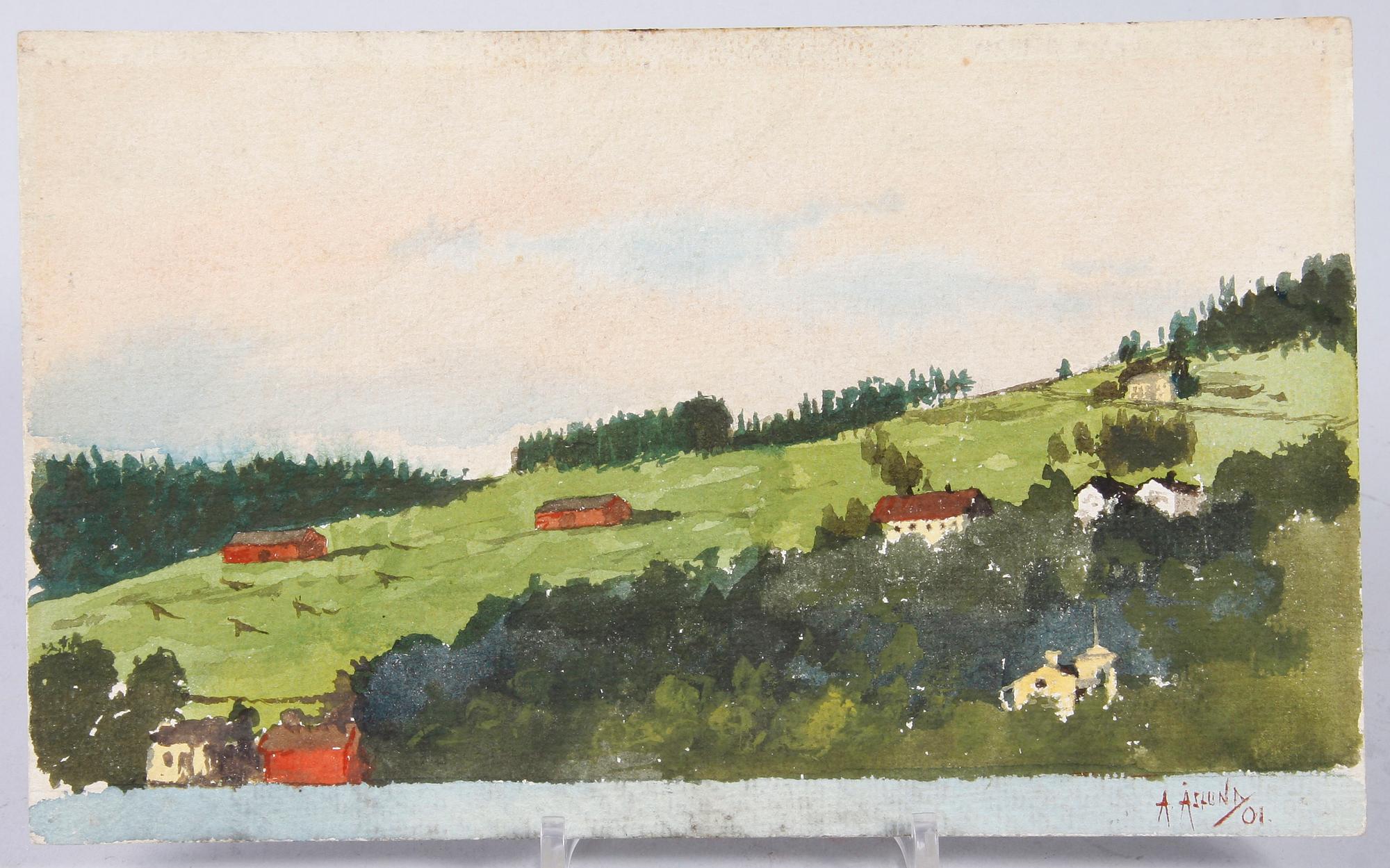 ÅSLUND, ACKE, akvarell. Signerad och daterad 01.