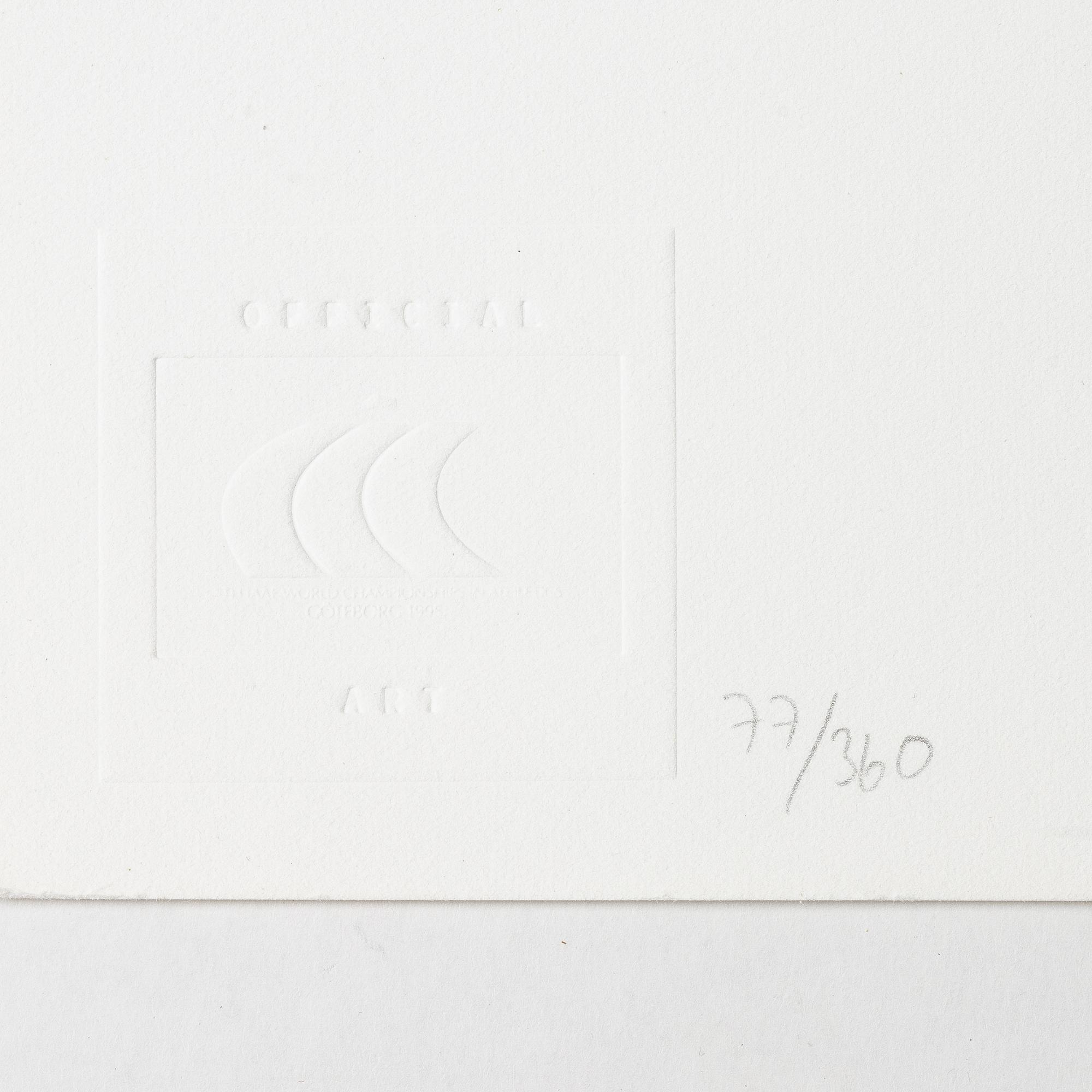 Mapp, 4 litografier,"5Th IAAF World Championships in Athletics Götebog 1995".