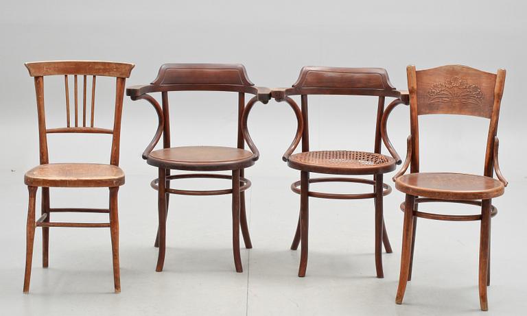 KARMSTOLAR, 2 st, STOLAR, 2 st, bl a Thonet samt Mundus, 1900-talets första hälft.