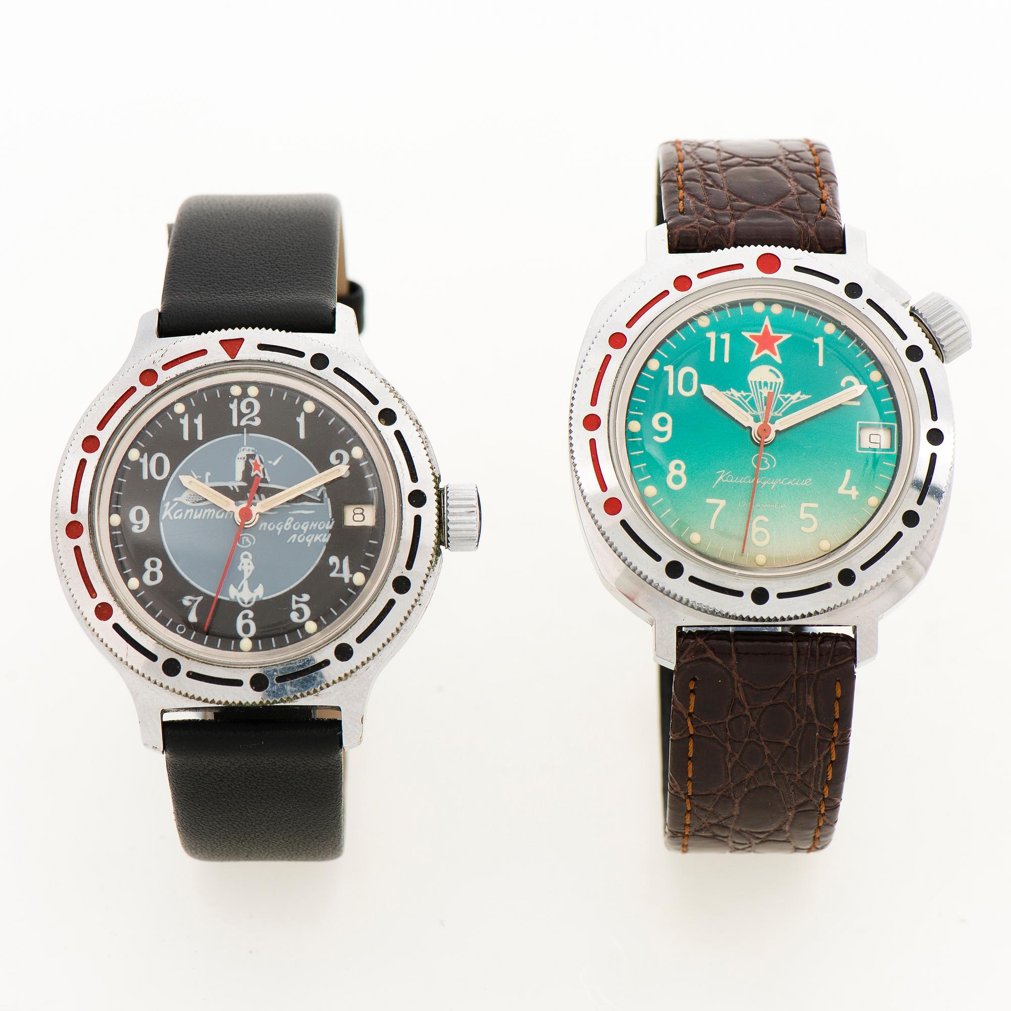 VOSTOK (Восток), Komandirskie, rannekelloja, 2 kpl, 40 mm.