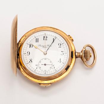Audemars Frères, pocket watch, hunter, repeater, chronograph, 57 mm.