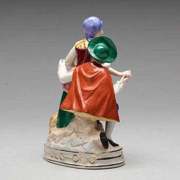 FIGURGRUPP, porslin. Neapelliknande märke, 1900-tal.