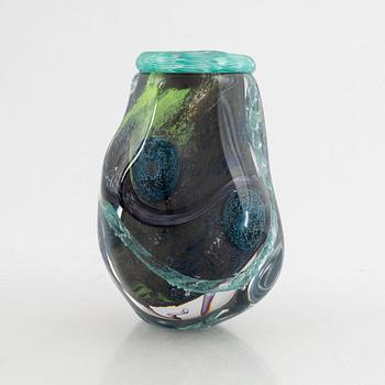 Monica Backström, a unique glass vase, 'Ocean Garden'. Kosta Boda.