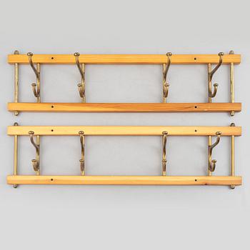 A pair of 'Dekorativ' coat hangers, Skoglunds metallgjuteri, Anderstorp, 1950's/60's.