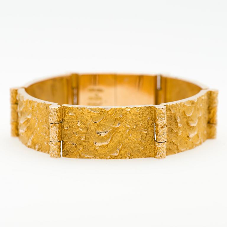 BJÖRN WECKSTRÖM, ARMBAND,  "Fantasi", 14K guld. Lapponia 1967.